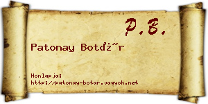 Patonay Botár névjegykártya